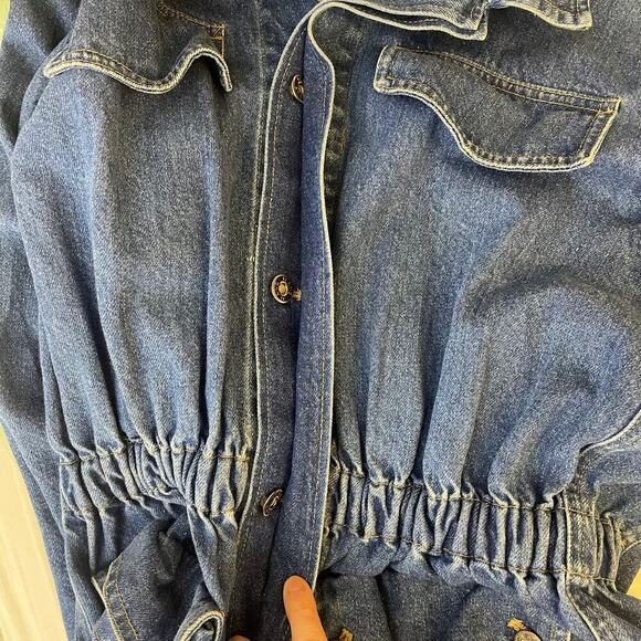 H2OFagerholt Denim Jacket with Synched waist patch elbows size Small - Picture 4 of 8